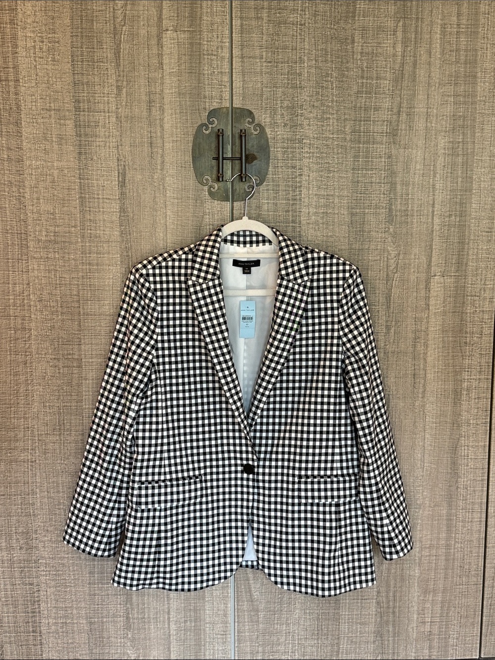 Ann Taylor Checked Black & White Blazer